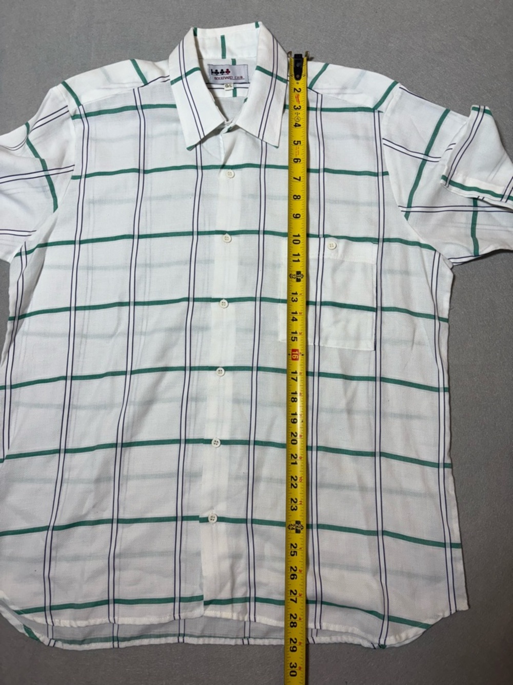 Short Sleeve Button-Down Shirt with Green Large - Picture 8 of 10